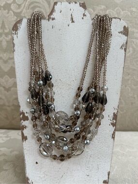 Multi Strand Crystal Bead Necklace